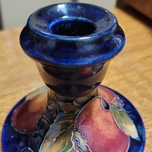 Vintage Rare Pair of Pomegranate Candlesticks C. 1916 William Moorcroft